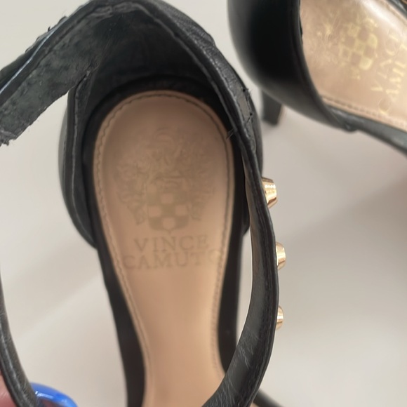 7.5 Vince Camuto Cassandy Studded Stiletto Heels Women's Black Designer - Picture 4 of 12